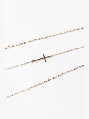 Cross Pendant Necklace Set