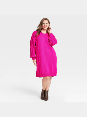 Women's Balloon Long Sleeve Sweater Dress - Who What Wear™