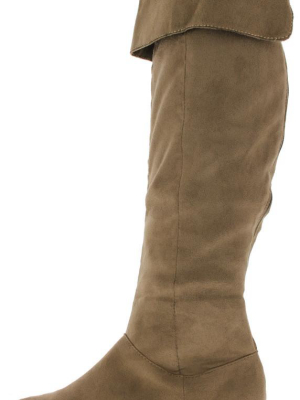 Juno1 Taupe Wedge Knee High Boot