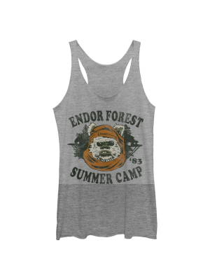 Women's Star Wars Ewok Summer Camp Racerback Tank Top