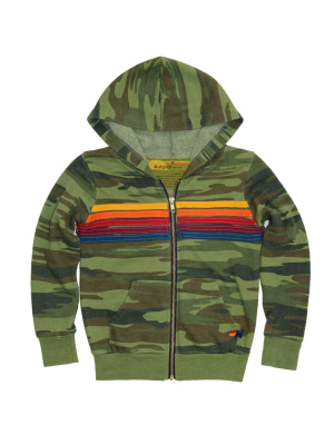 Kid's 5 Stripe Hoodie - Camo