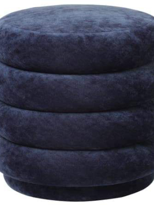 Pouf Faded Velvet Small Ocean