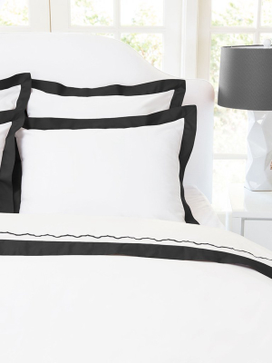 Black Linden Border Duvet Cover