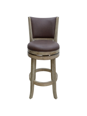 29" Toledo Swivel Barstool Weathered White/dark Mocha - Boraam