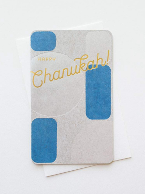 Chanukah Blue Orbs Card - Al7