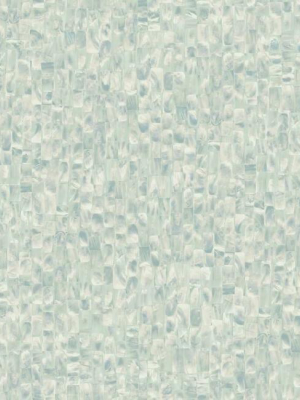 Mother Of Pearl Peel & Stick Wallpaper In Blue Green From The Stonecraft Collection By York Wallcoverings