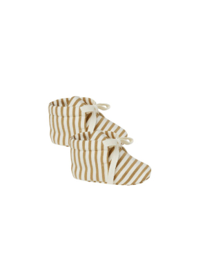 Baby Booties Gold Stripe