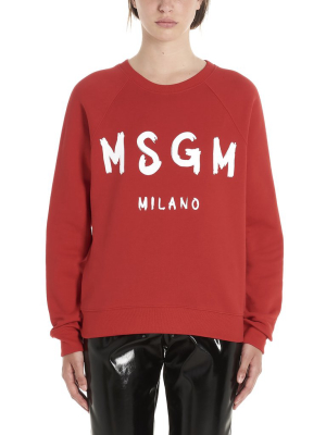 Msgm Paint Brushed Logo Sweatshirt