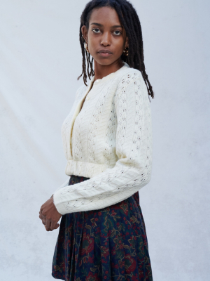 Urban Renewal Recycled Grandma Cropped Cardigan Sweater