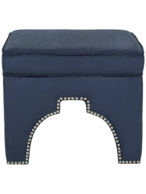 Declan Ottoman With Stainless Steel Nailhead Trim - Safavieh