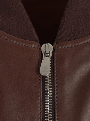 Brunello Cucinelli Zipped Leather Bomber Jacket