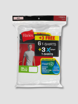 Hanes Men's P6 Comfort Soft Crew T-shirt + 3 Bonus Pack Xtemp Crew Shirt - White