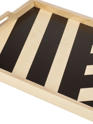 Black Stripe Serving Tray