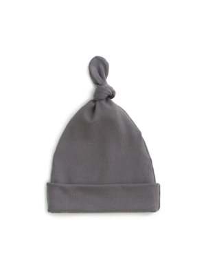 Knotted Baby Hat - Solid Charcoal