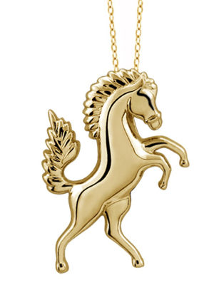 Women's Sterling Silver Horse Pendant (18")