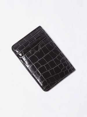 Faux Croc Leather Wallet