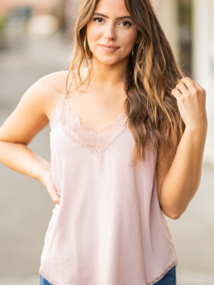 Slip Into Love Blush Pink Lace Cami Tank