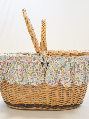 Coco & Wolf X Edit 58 Oval Wicker Picnic Basket Betsy Grey