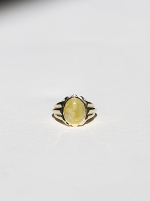 Yellow Sapphire Column Ring Vertical