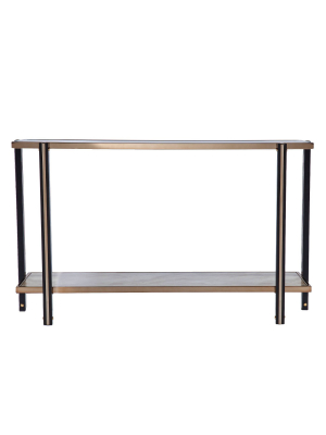 Carswaf Console Table With Mirrored Top Champagne - Aiden Lane