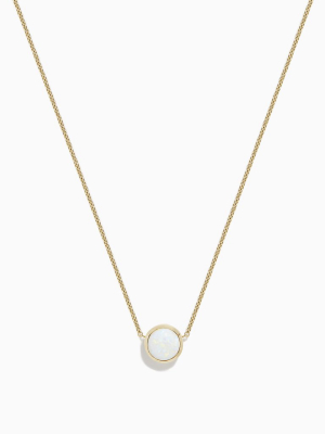 Effy Aurora 14k Yellow Gold Bezel Set Opal Necklace, 0.55 Tcw