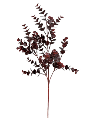 Vickerman 27" Artificial Burgundy Eucalyptus Bush, Pack Of 4.