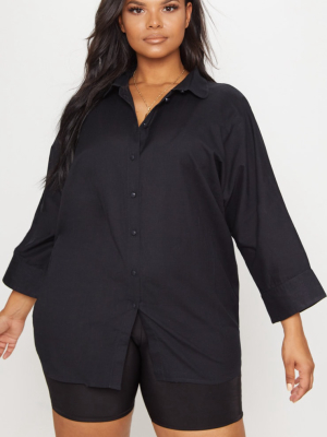 Plus Black Oversized Shirt