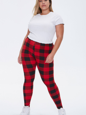 Plus Size Buffalo Plaid Leggings