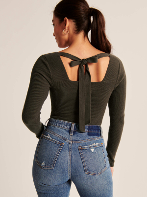 Tie-back Sweater Bodysuit