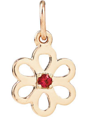 Birth Jewel Flower Charm With Ruby