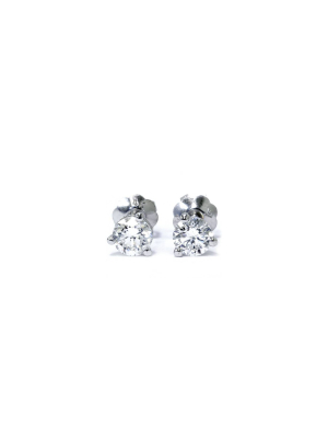 Pompeii3 1/2ct Martini Screw Back Diamond Studs 14k White Gold