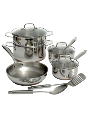 Oster Cuisine Kellerton 10 Piece Cookware Set With Copper Accents