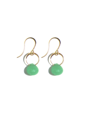 Chrysoprase Single Drop Earrings