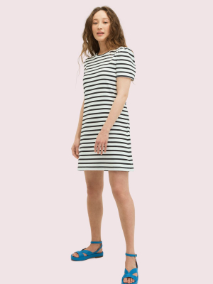 Striped Puff-sleeve Dress