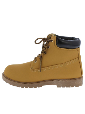 Cassie1 Wheat Lug Sole Lace Up Ankle Boot