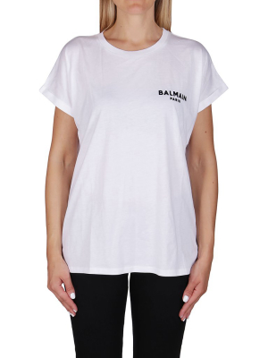 Balmain Flocked Logo T-shirt