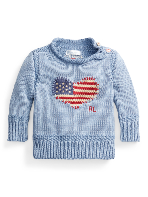 Heart Flag Cotton Sweater