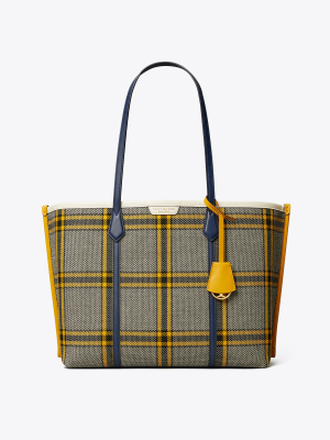 Perry Plaid Triple-compartment Tote Bag