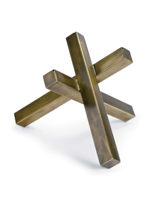 Intersecting Sculpture In Brass