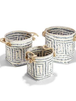 Perivilos Hand-crafted Baskets, Set Of 3