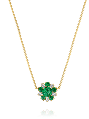 Wonderland Ballerina Flower Emerald Necklace