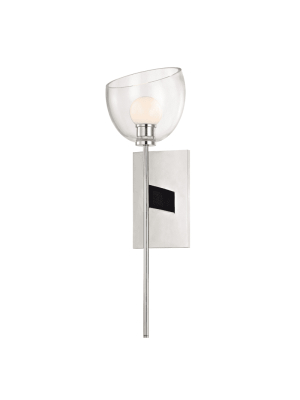 Davis 1 Light Wall Sconce Polished Nickel