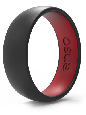 Dualtone Silicone Ring - Obsidian/red