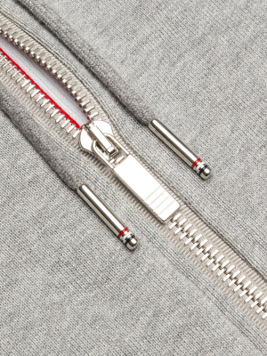 Thom Browne Zip-up Pullover Hoodie - Light Grey