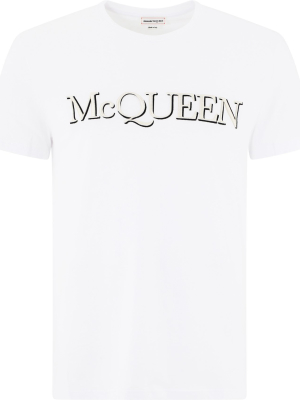 Alexander Mcqueen Logo Embroidered T-shirt