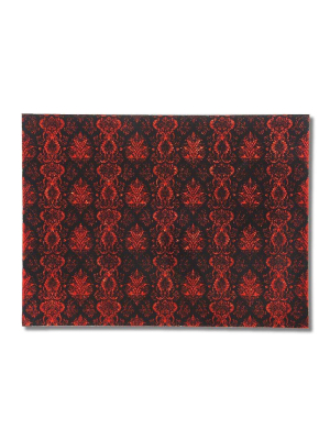 Nomi K Glass Lace Mirror Placemat - Red & Black