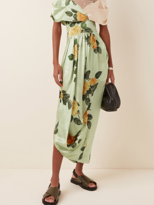 Floral-print Silk Wrap Dress