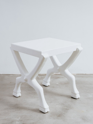 Hoofed Cross Leg End Table