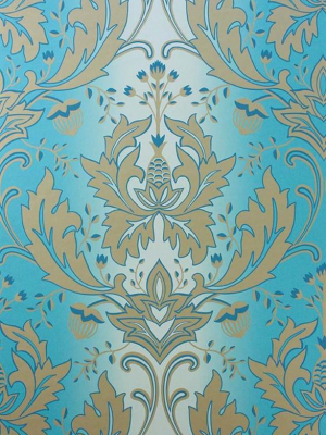 Viceroy Wallpaper In Turquoise And Gold By Matthew Williamson For Osborne & Little