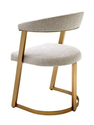 Eichholtz Dexter Dining Chair - Brass & Natural Fabric